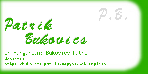 patrik bukovics business card